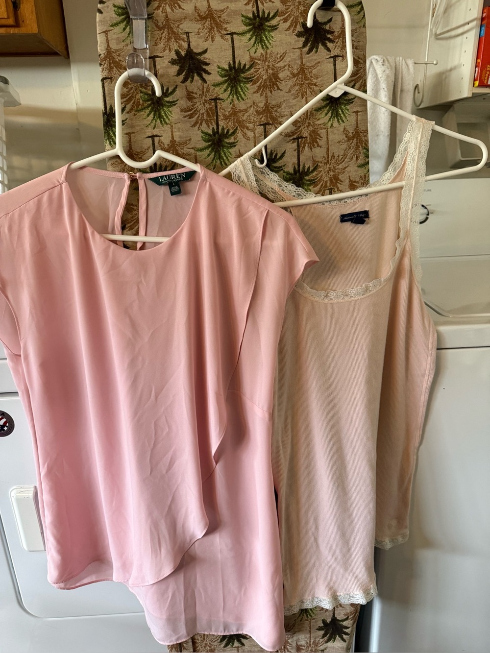 Lot of Pink Lauren Ralph Lauren Blouse & American Eagle ribbed tank top